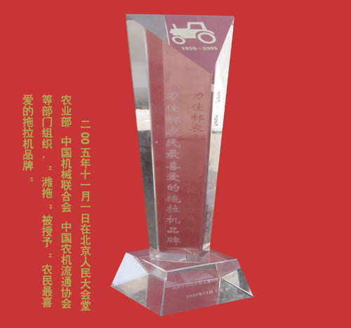 机械工业部授予 “潍拖”中国机械工业名牌产品